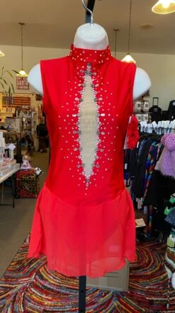 Mondor Ready To Ship Signature #2605 Beaded Skating Dress - Red